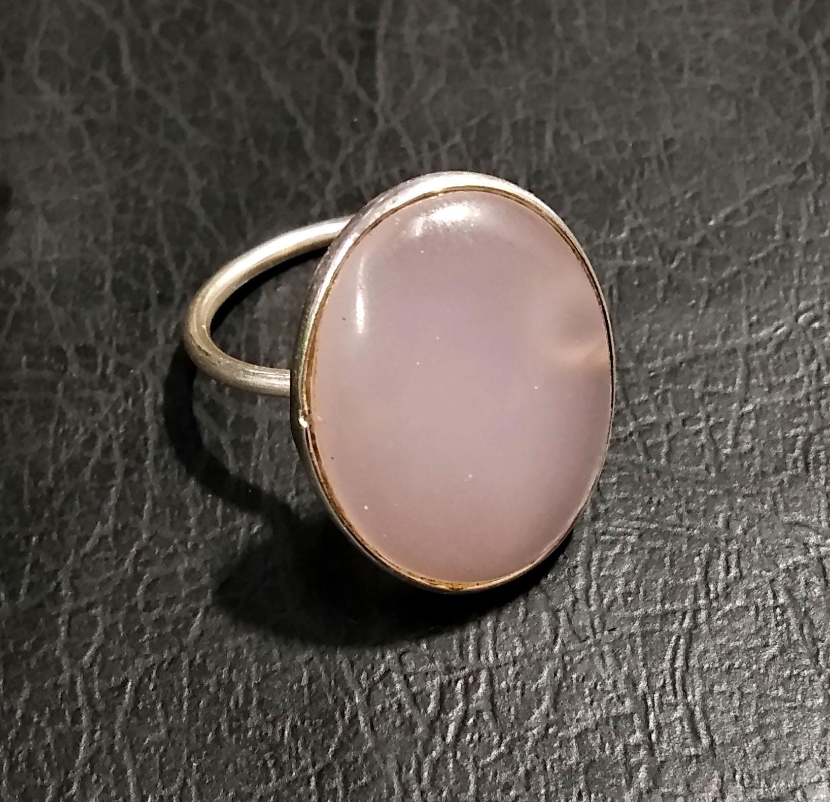 Rose Quartz  Gemstone Ring, 925 Sterling Silver Ring, Natural Rose Quartz Stone Size 21x16mm Handmade Statement Gift Birthday Ring